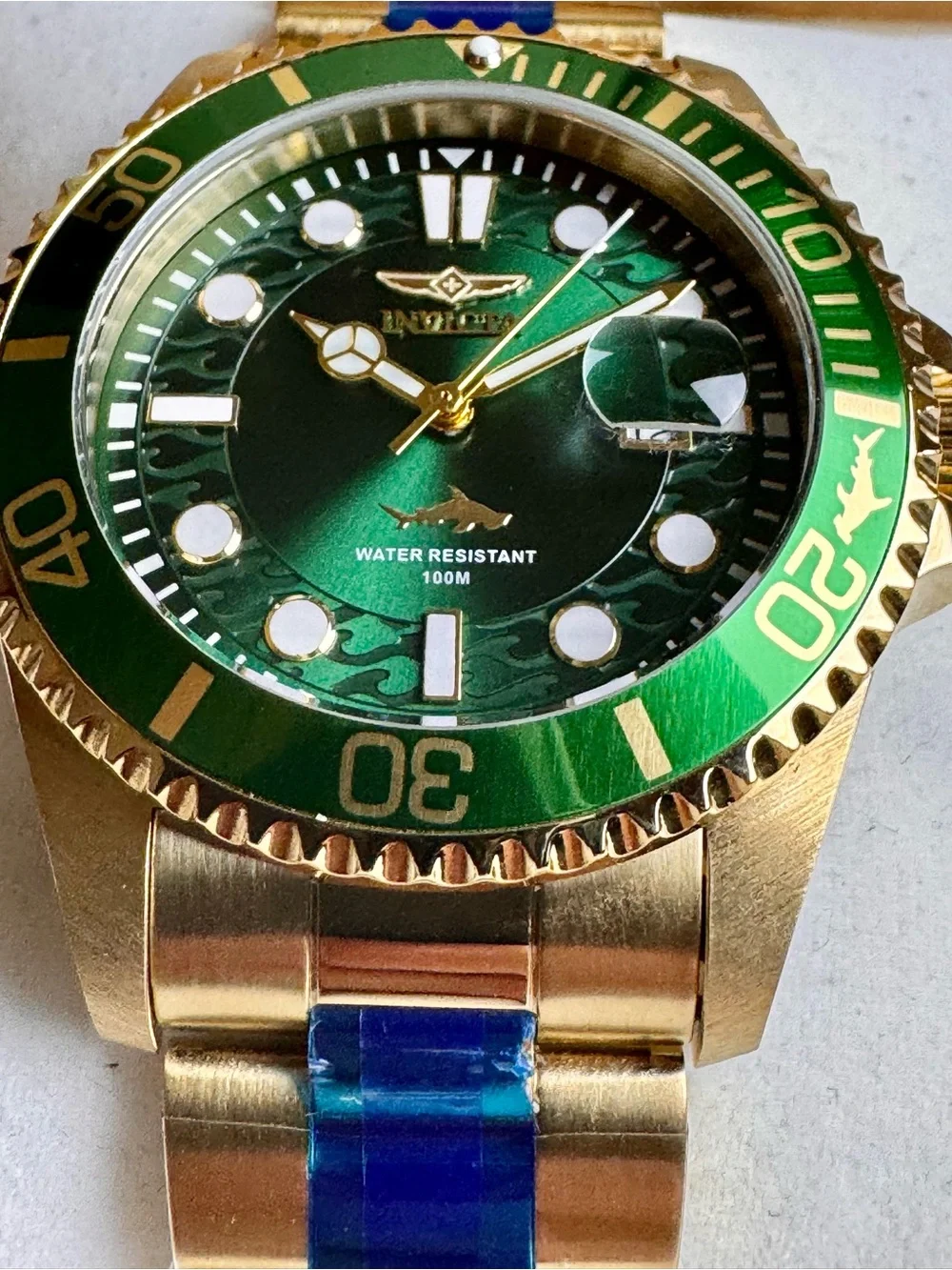Invicta Pro Diver Green/Gold 43mm Quartz Watch NWT